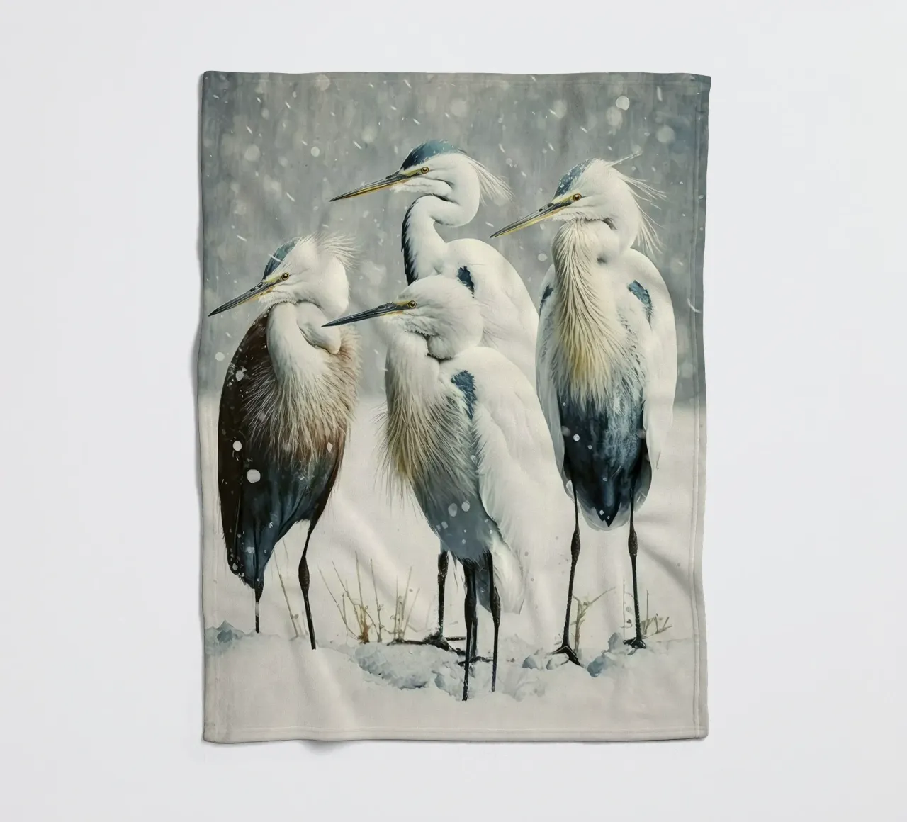 Egrets In Winter coperta in pile da treechild
