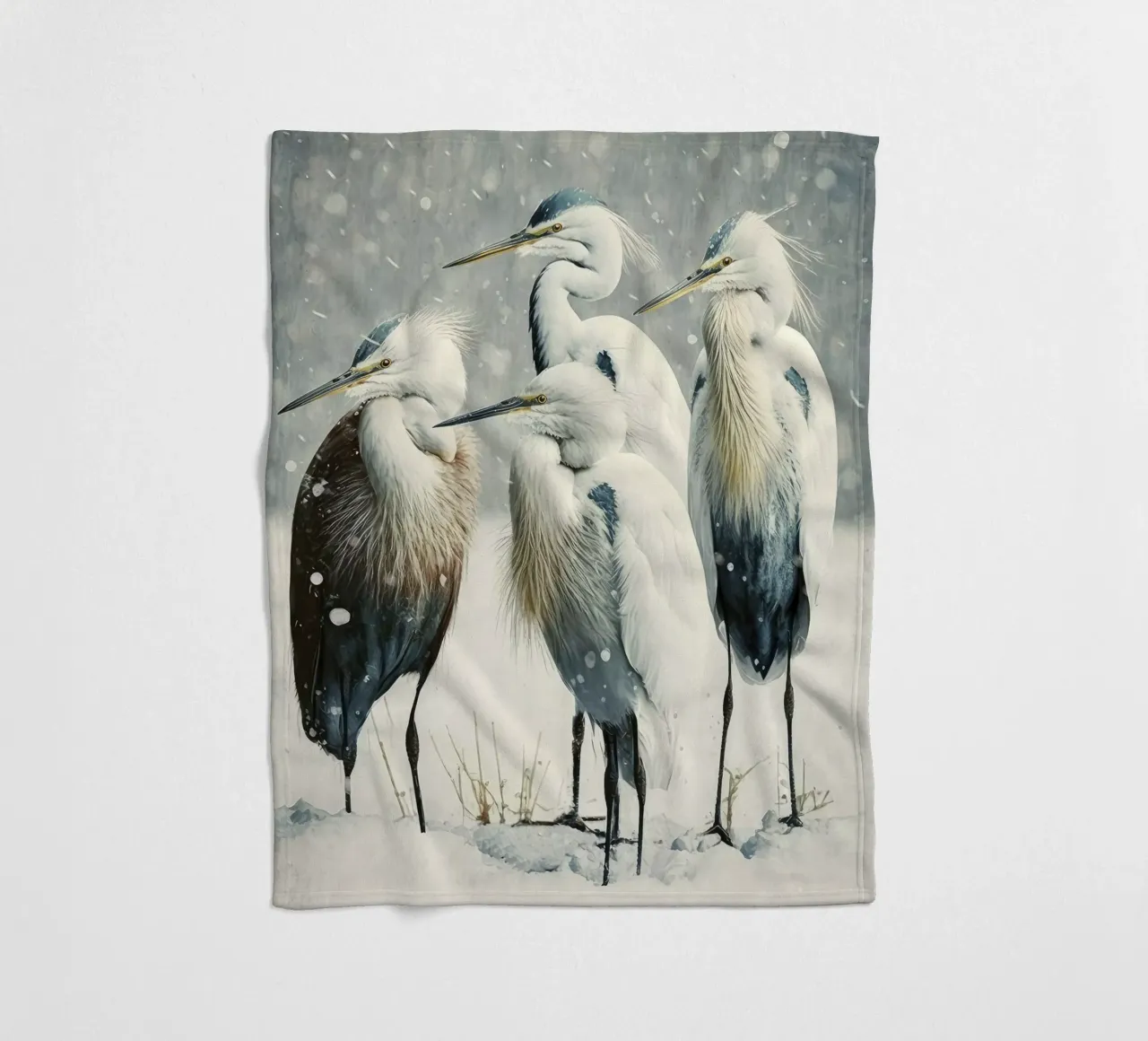 Egrets In Winter coperta in pile da treechild