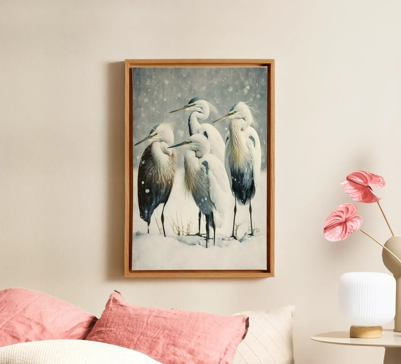 Egrets In Winter canvas by treechild