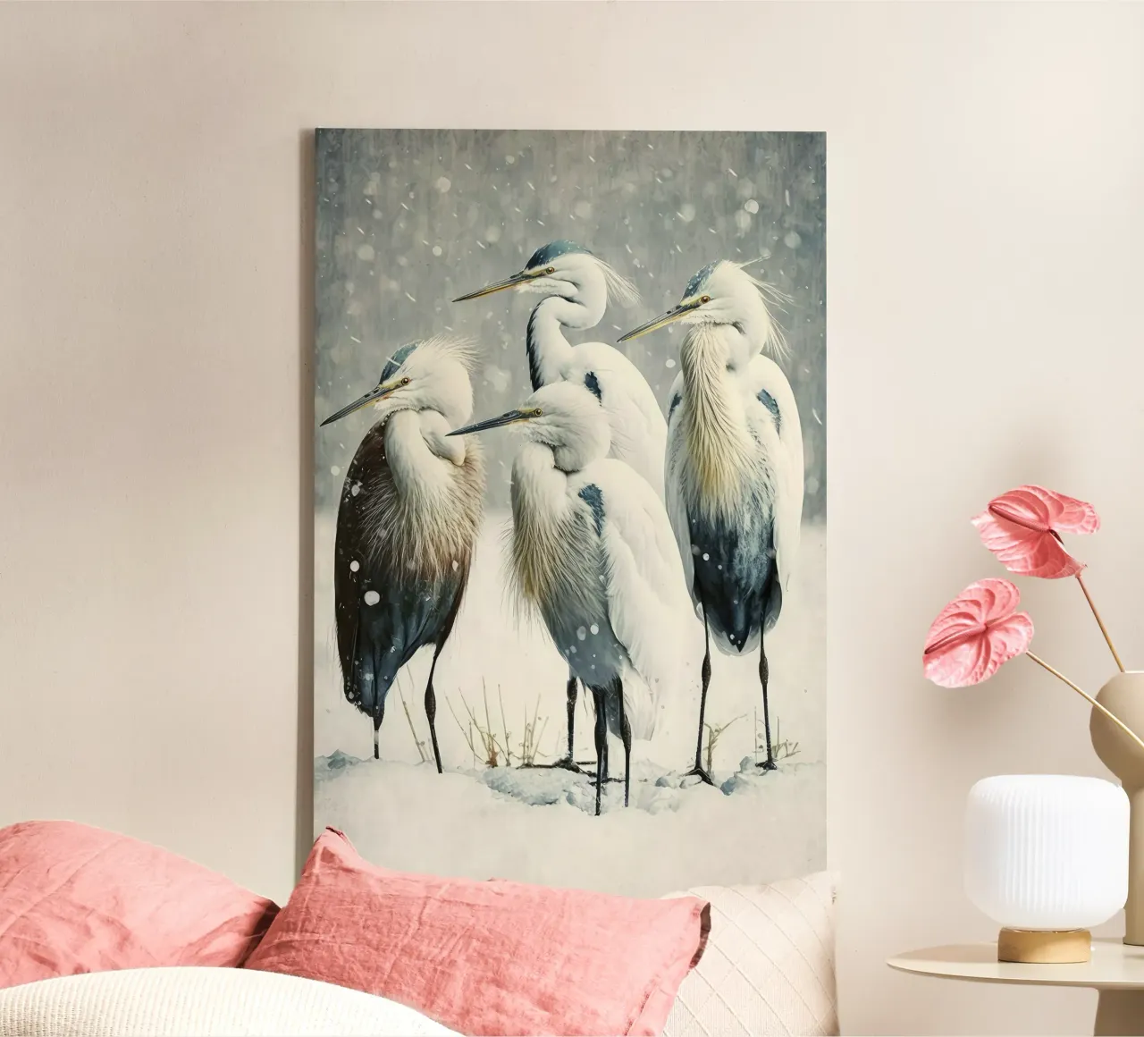 Egrets In Winter canvas by treechild