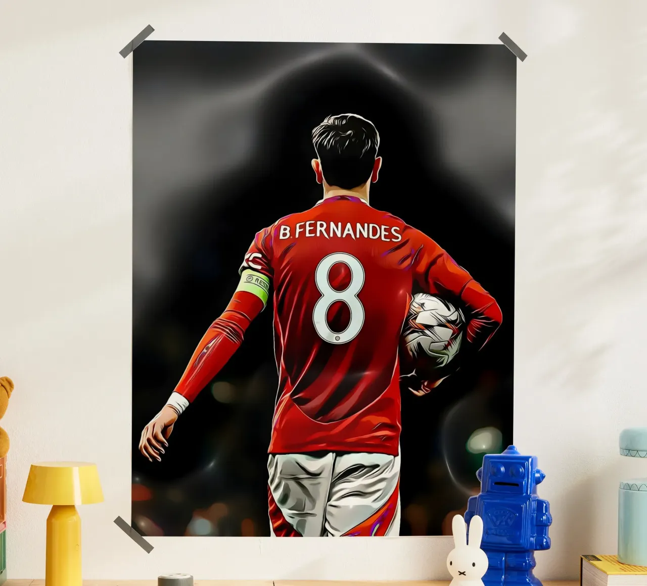 Bruno Fernandes è pronto a guidare poster con telaio in legno da dark eagle