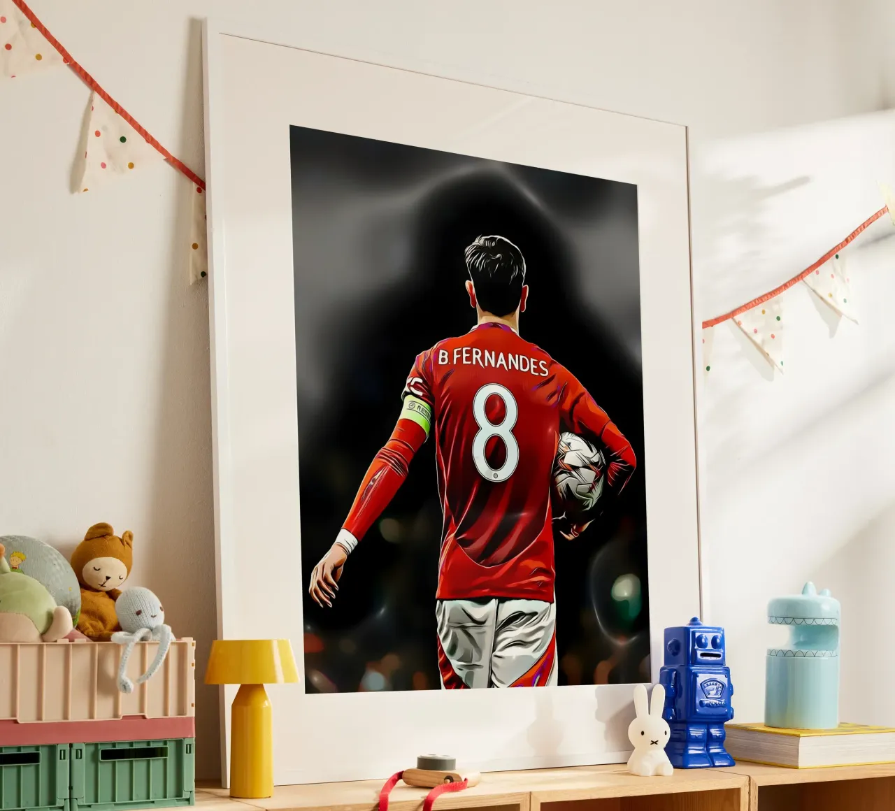 Bruno Fernandes è pronto a guidare poster con telaio in legno da dark eagle