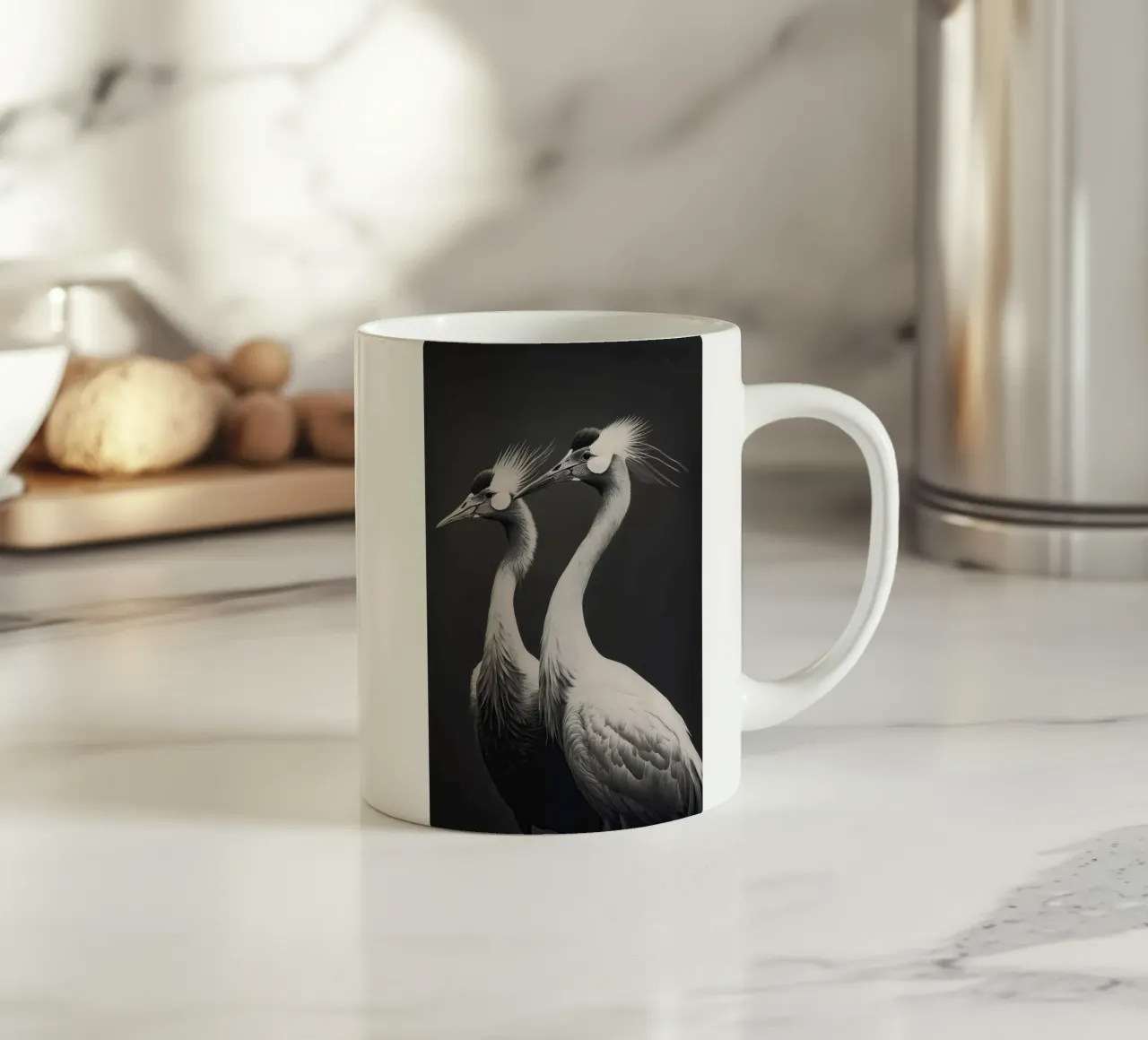 Gray Herons ceramic mug by treechild