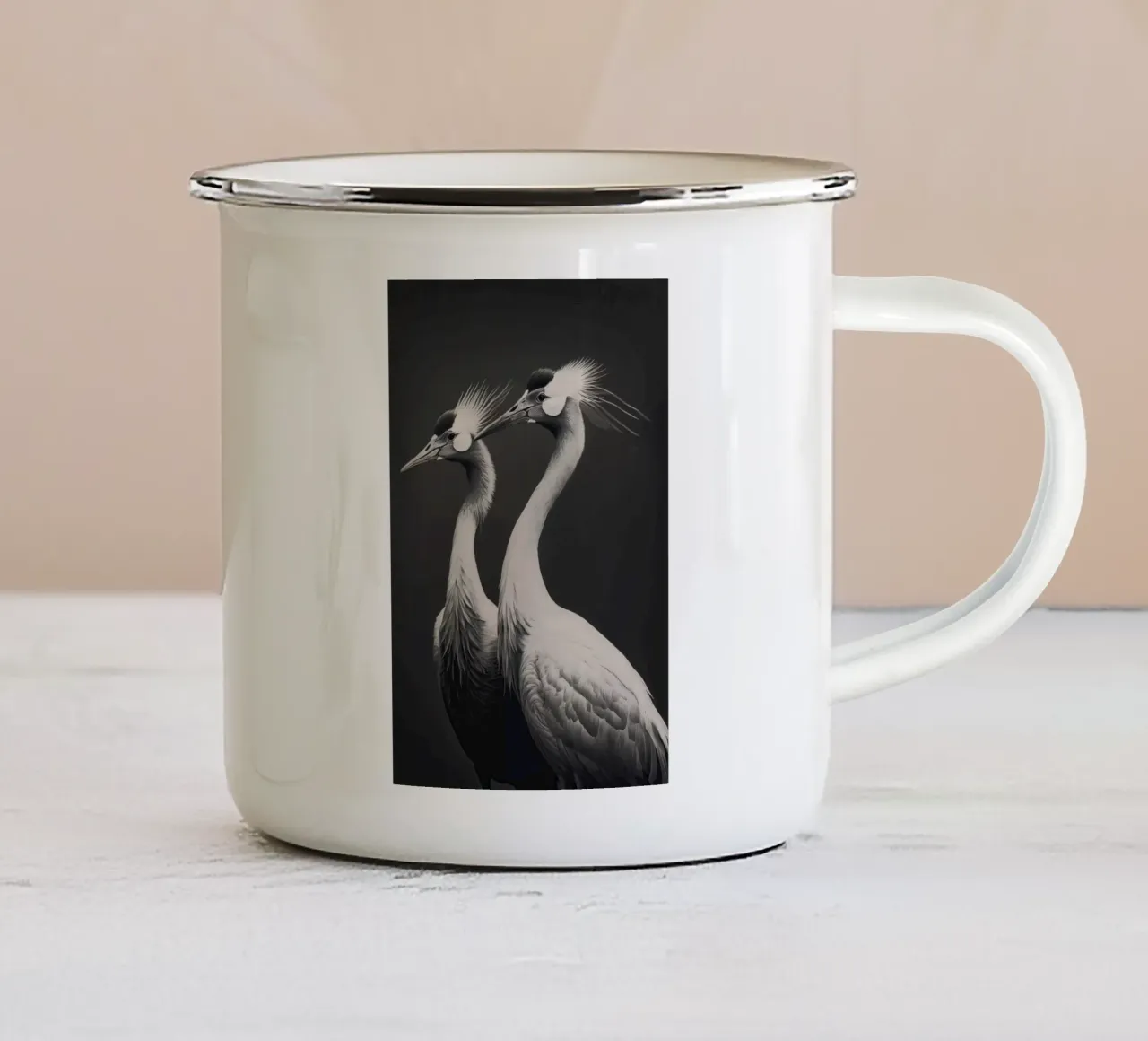 Gray Herons tazza in smalto da treechild