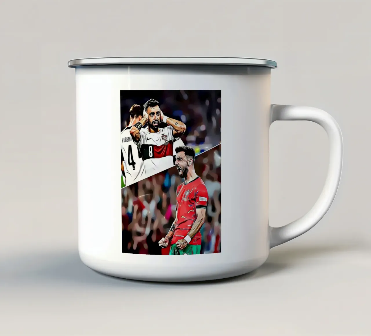 I momenti di emozione di Bruno Fernandes con la Nazionale portoghese tazza in smalto da dark eagle
