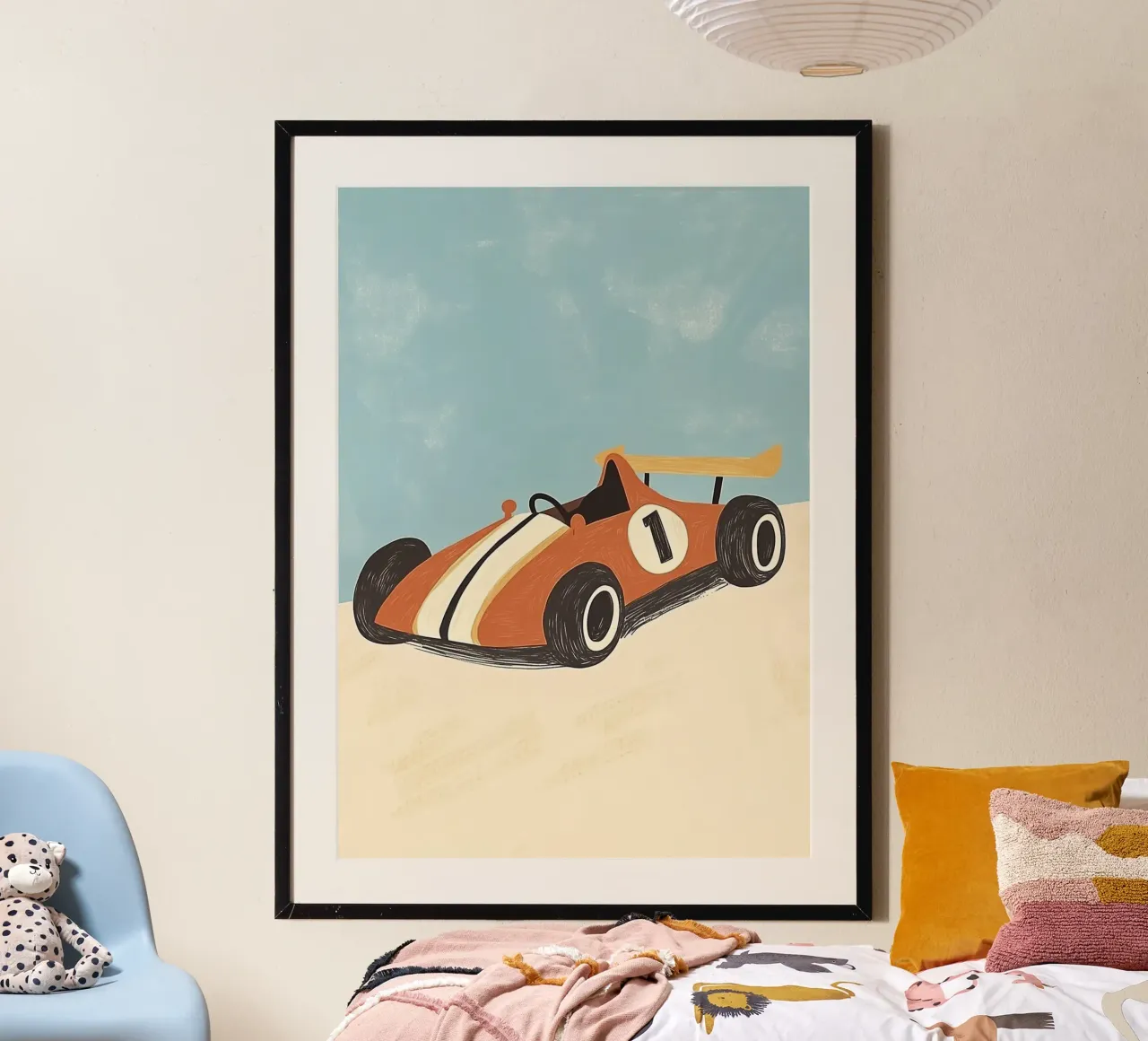 Retro-Rennwagen Kunstdruck - Jungenzimmer Dekoration Poster von vintagepod
