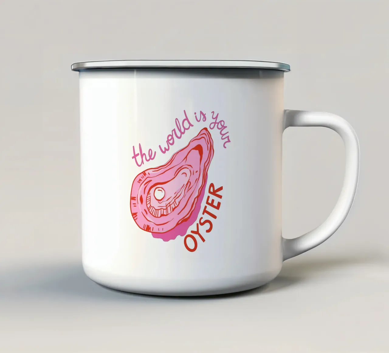 The World is your Oyster tazza in smalto da dafnedesignstudio