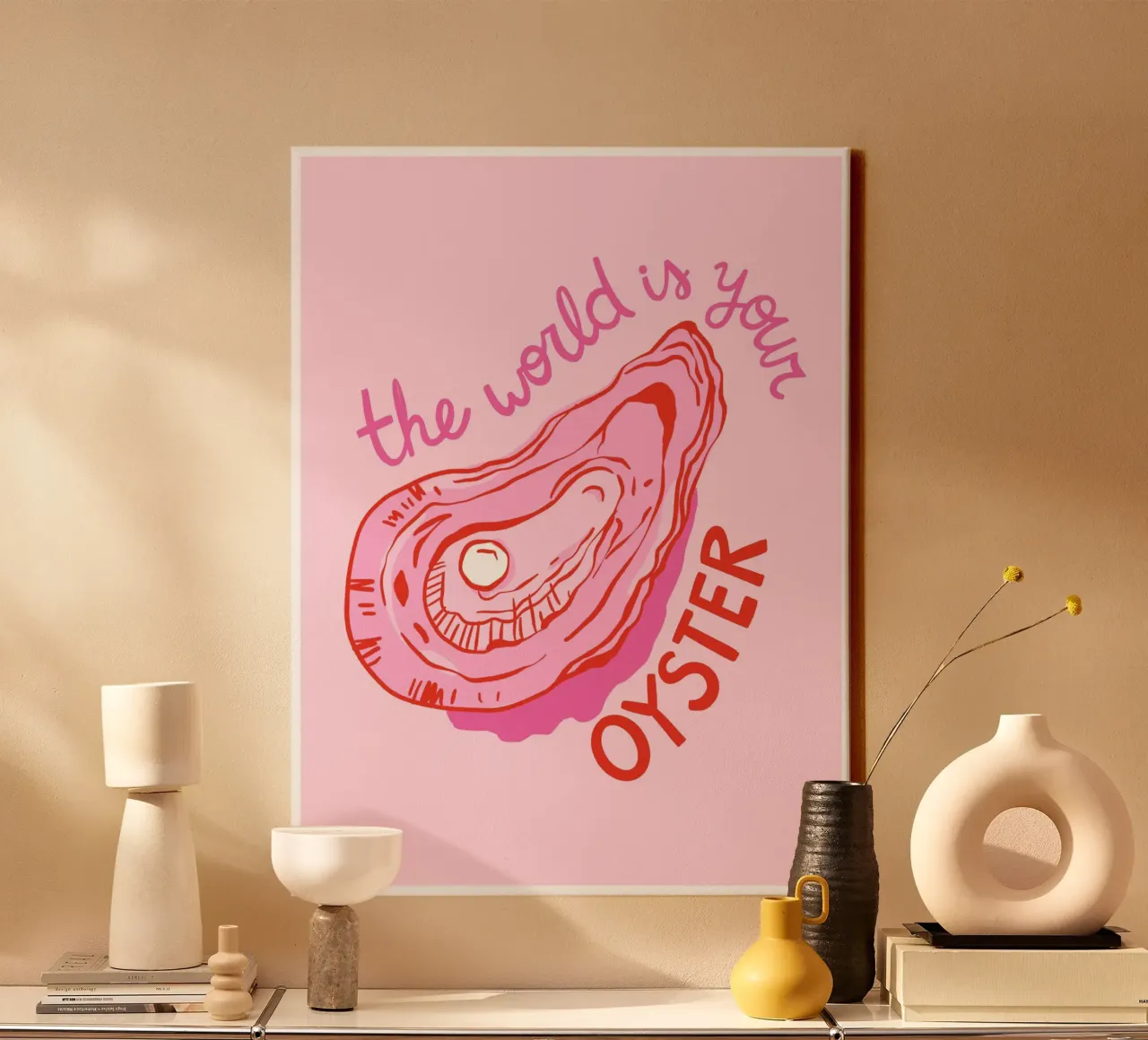 The World is your Oyster tela con Cornice a cassetta da dafnedesignstudio
