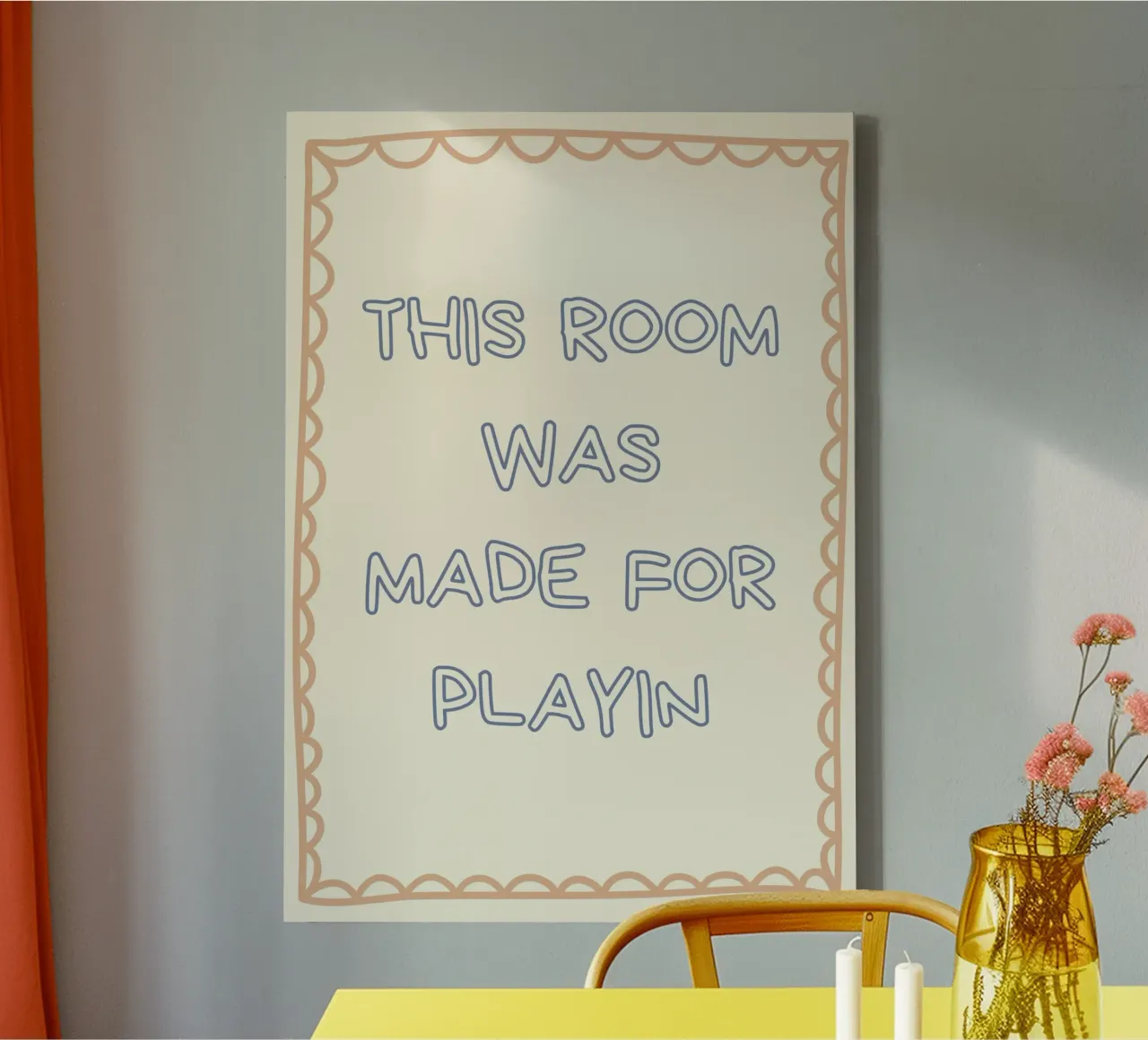 "Made for Playin'" - Poster decorativo per la camera dei bambini tela con Cornice a cassetta da vintagepod