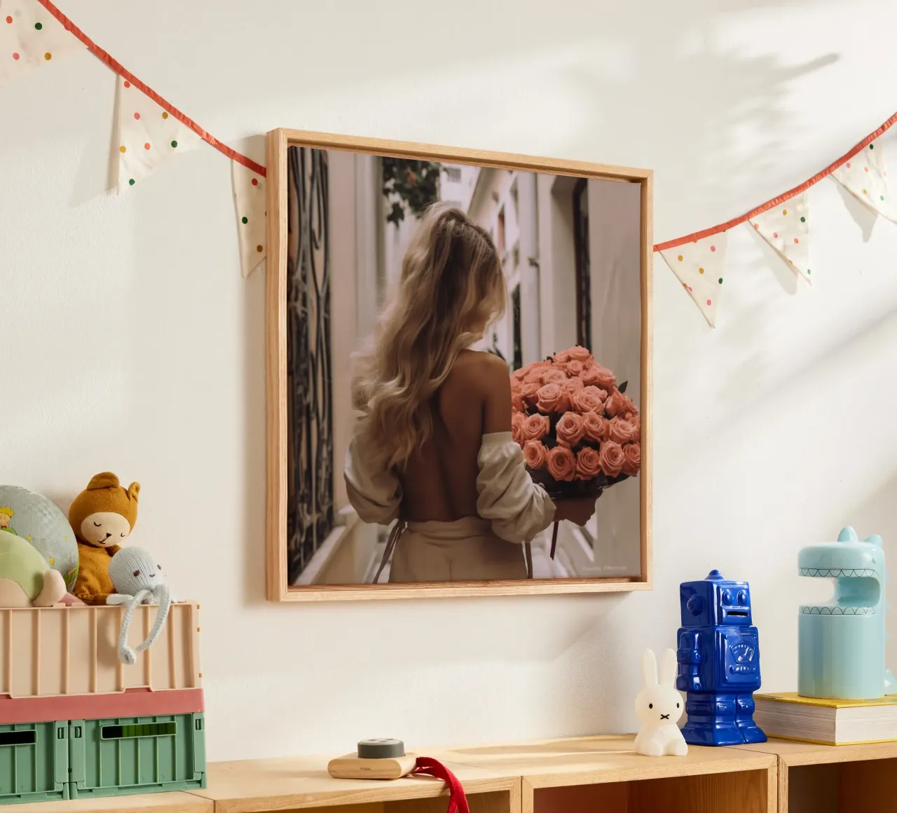 Bouquet in città tela con Cornice a cassetta da StillVibe Home
