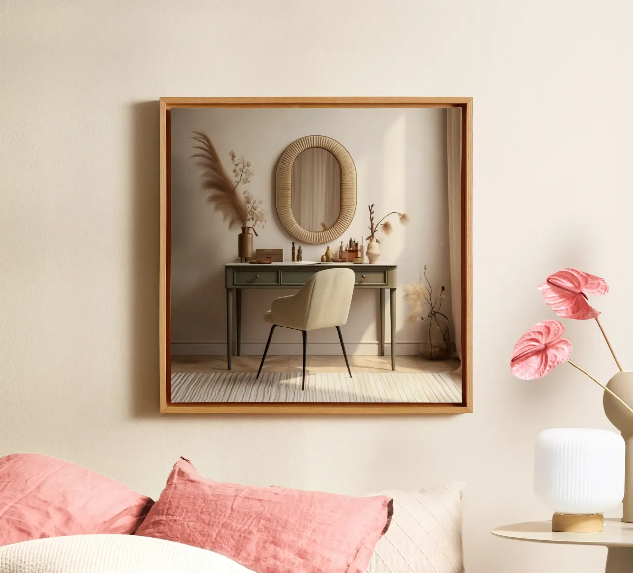 Riflessione calma tela con Cornice a cassetta da StillVibe Home