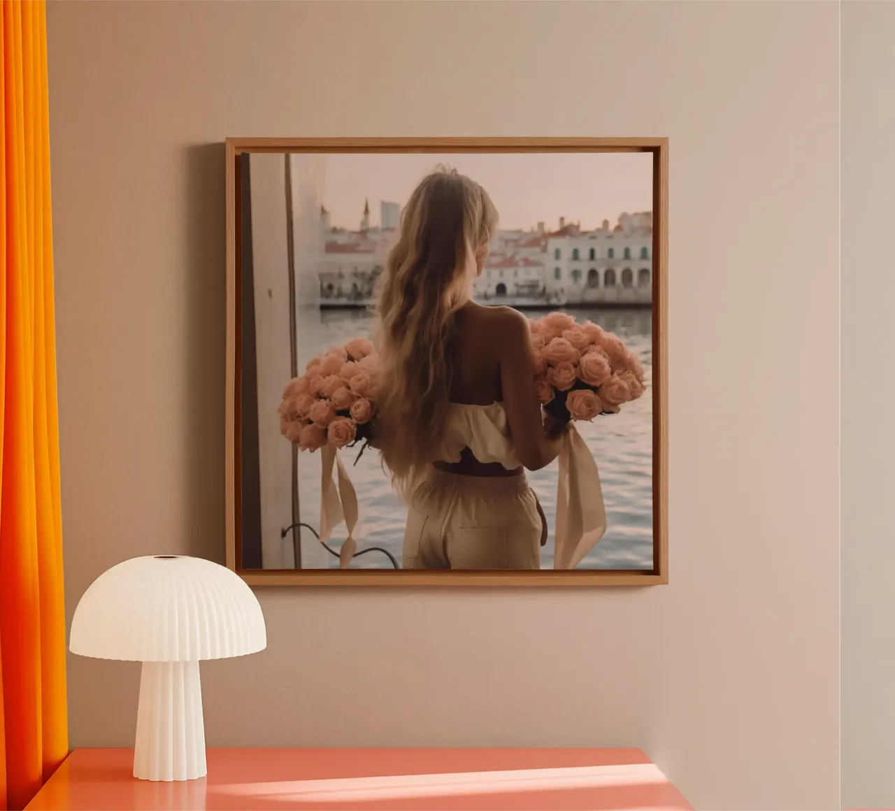 Haven rozen canvas met Baklijst van StillVibe Home