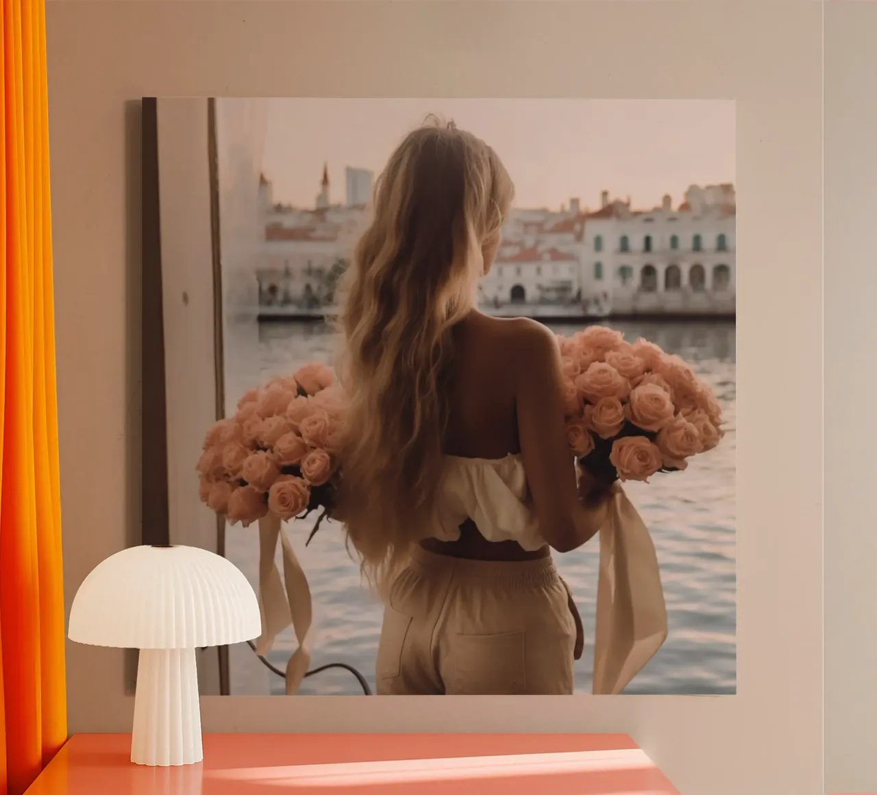 Haven rozen canvas met Baklijst van StillVibe Home
