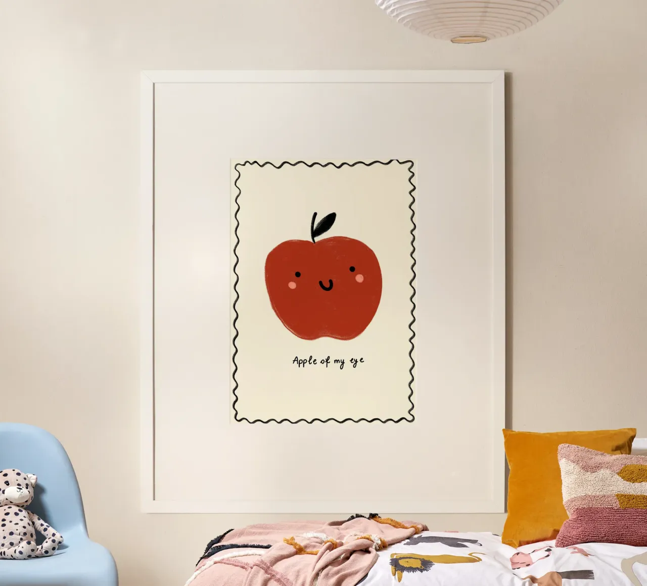 "Pomme de mes yeux" Impression de fruits mignons - Art de la chambre d'enfant poster de vintagepod