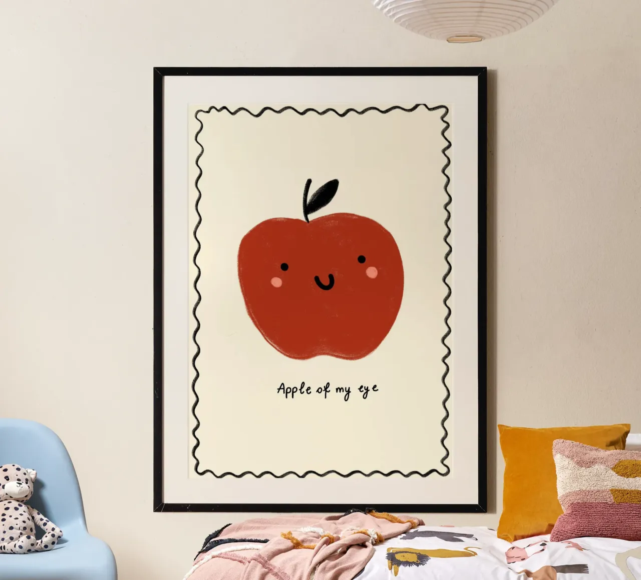 "Pomme de mes yeux" Impression de fruits mignons - Art de la chambre d'enfant poster de vintagepod