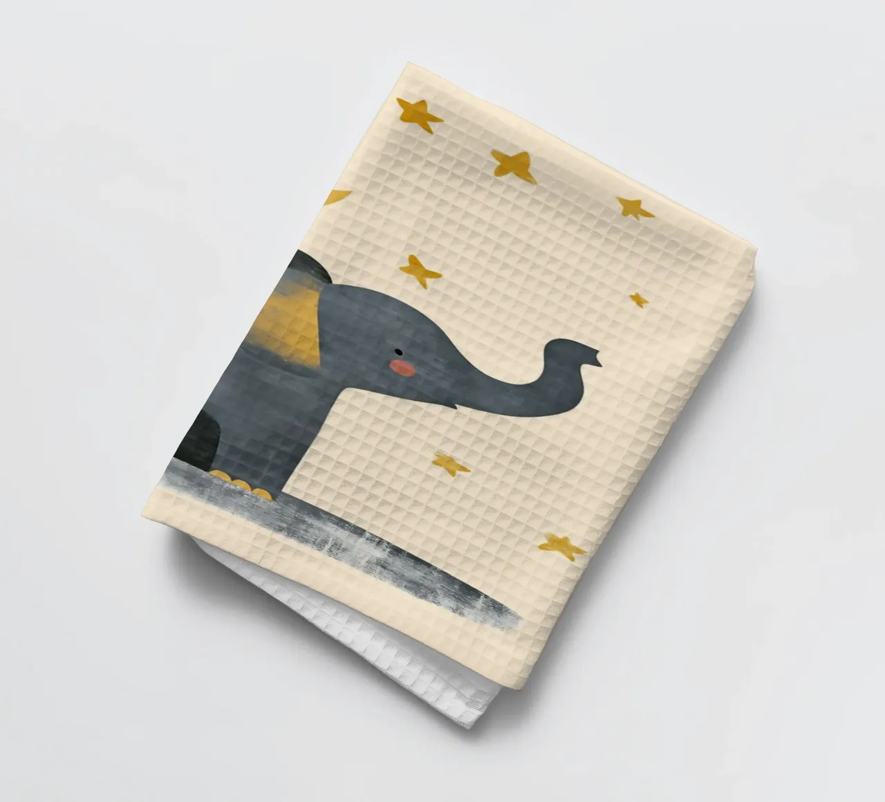 Eléphant mignon avec la lune et les étoiles - Nursery Art torchon de vintagepod