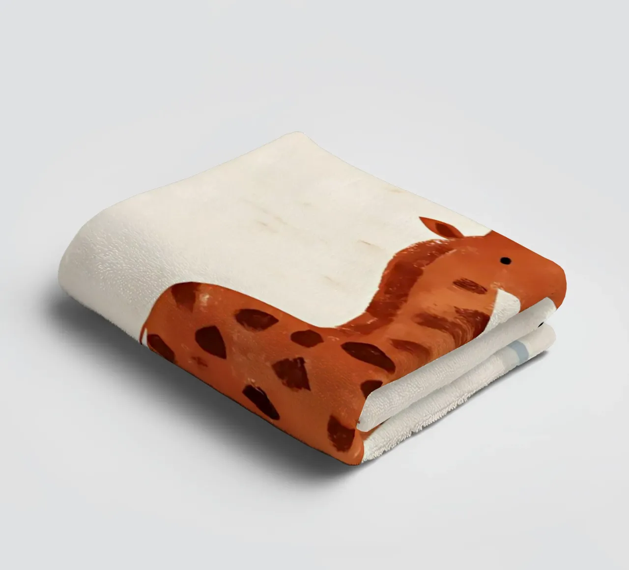 Smiling Giraffe & Palm Tree - Safari Nursery Art towel by vintagepod