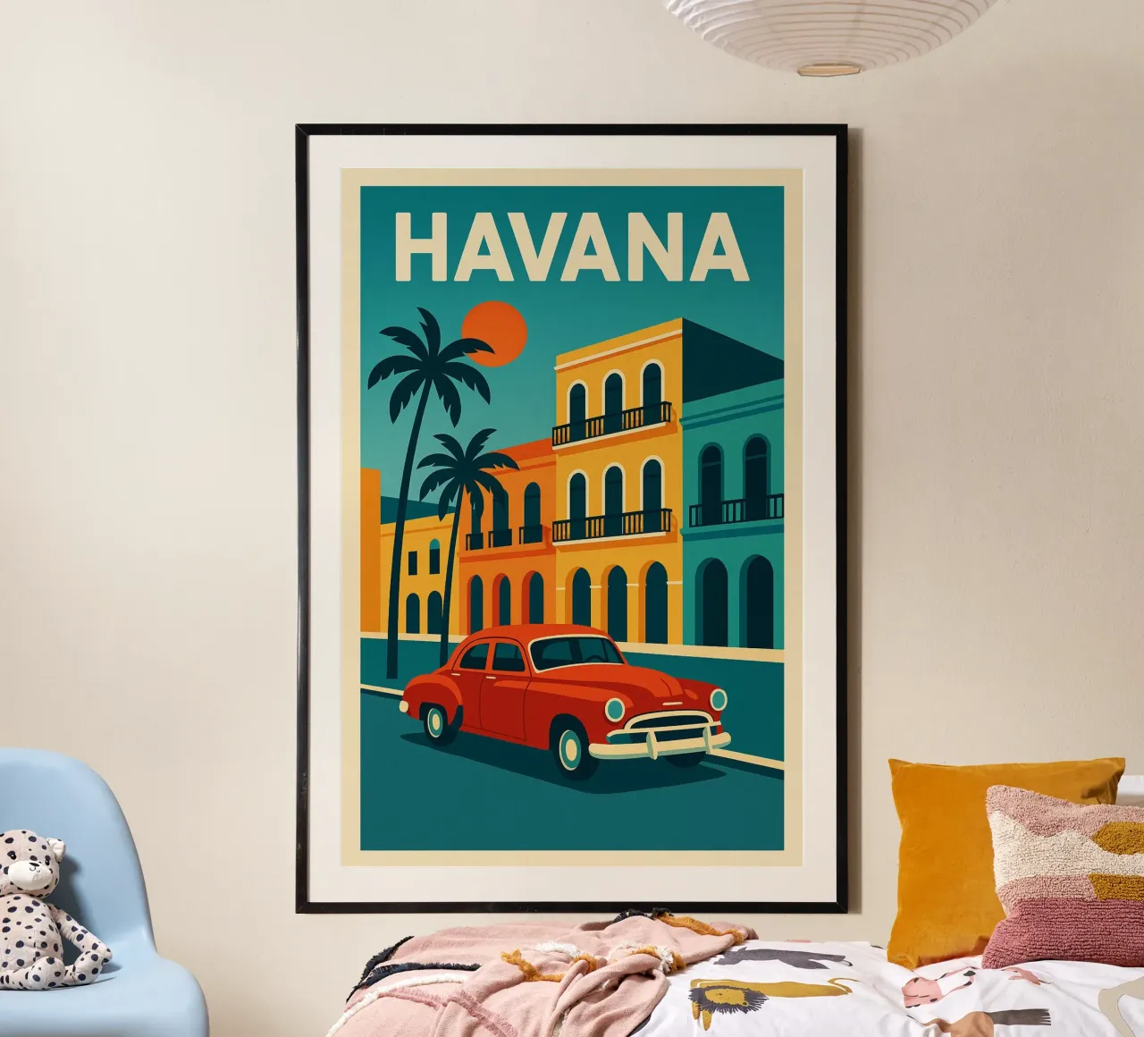 Havana - Poster di auto americane d'epoca poster con telaio in alluminio da JETLAG | affiches voyage