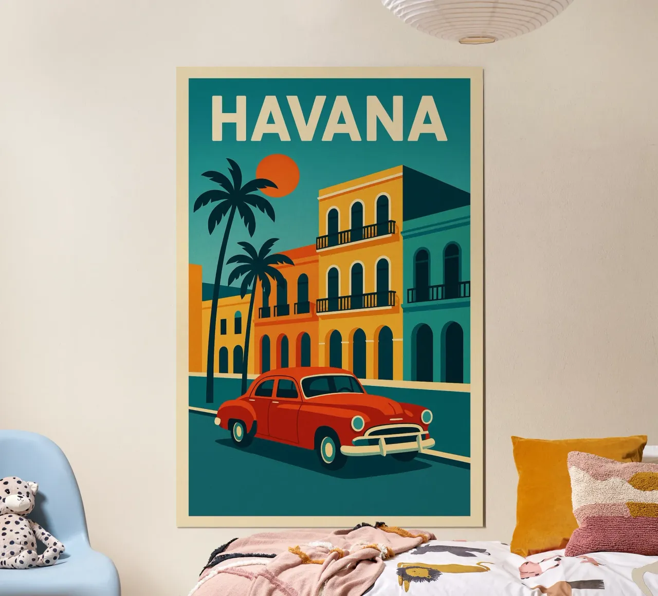 Havana - Poster di auto americane d'epoca poster con telaio in alluminio da JETLAG | affiches voyage
