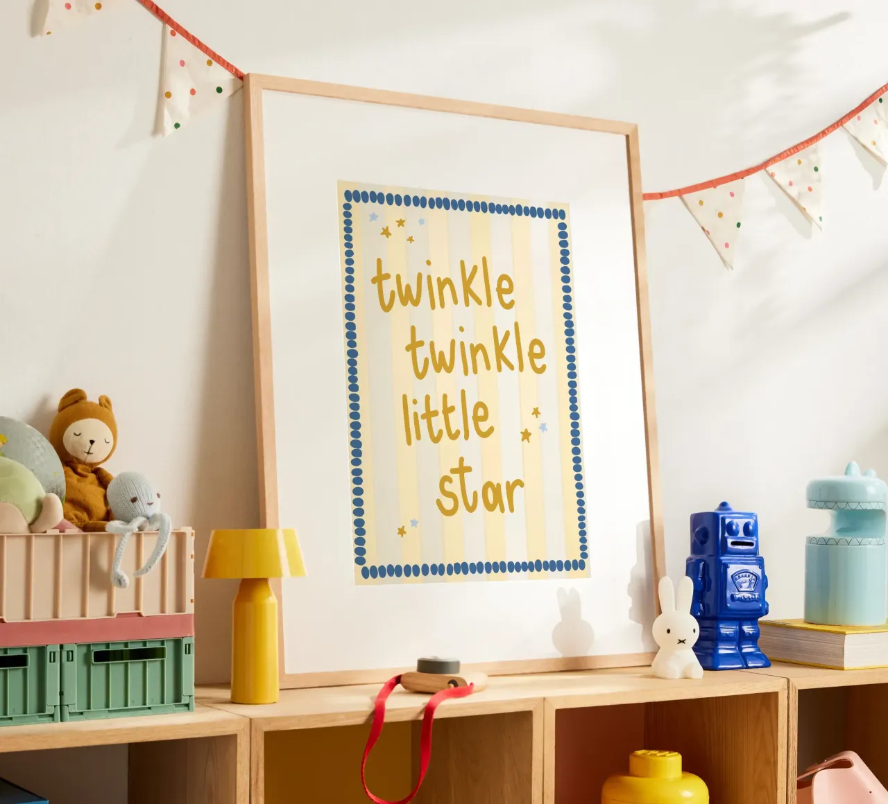 "Twinkle Twinkle Little Star" Nursery Art Print Poster mit Kunststoffrahmen von vintagepod