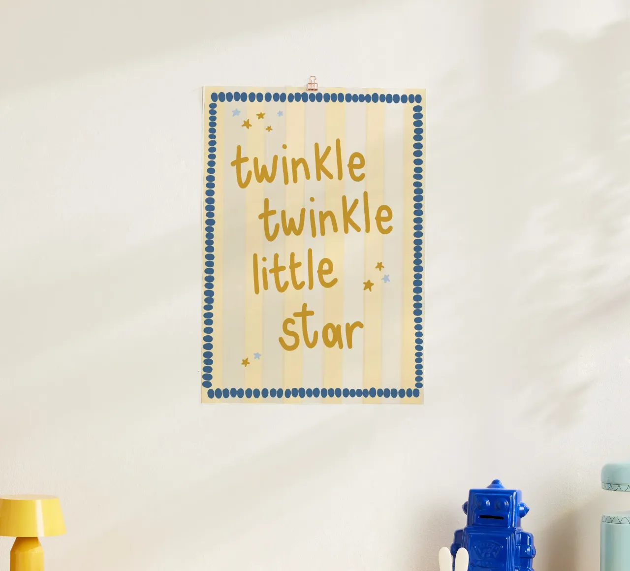 "Twinkle Twinkle Little Star" Nursery Art Print Poster mit Kunststoffrahmen von vintagepod