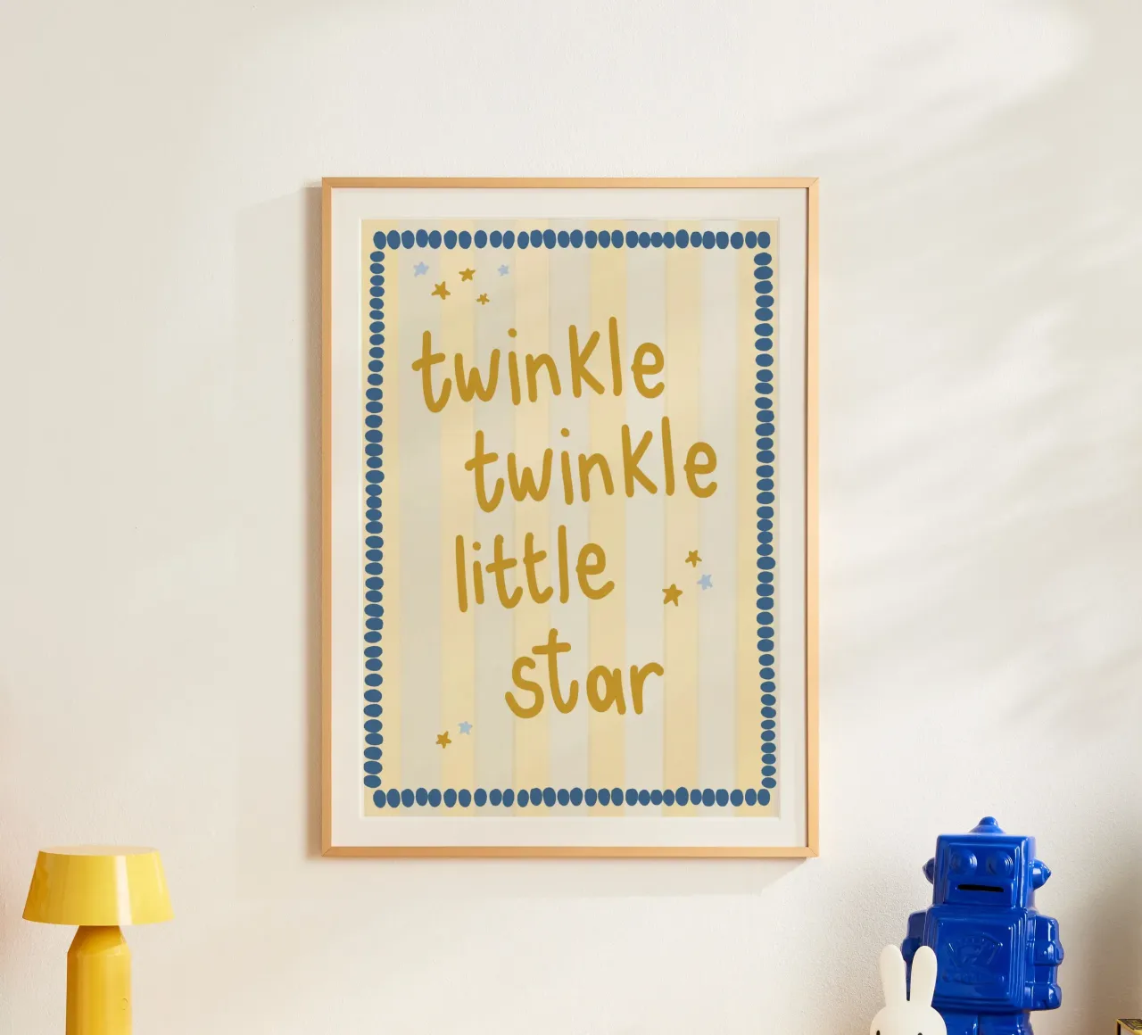 "Twinkle Twinkle Little Star" Nursery Art Print Poster mit Kunststoffrahmen von vintagepod