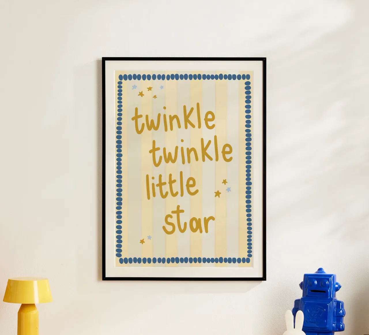 "Twinkle Twinkle Little Star" Nursery Art Print Poster mit Kunststoffrahmen von vintagepod