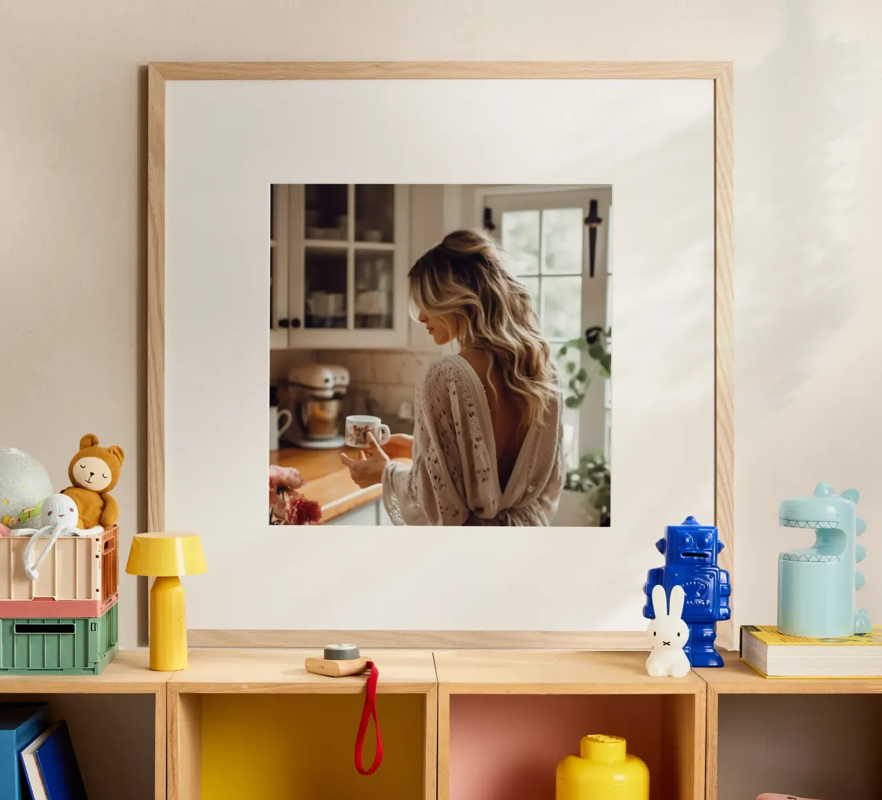 Tazza di calma poster con telaio in legno da StillVibe Home