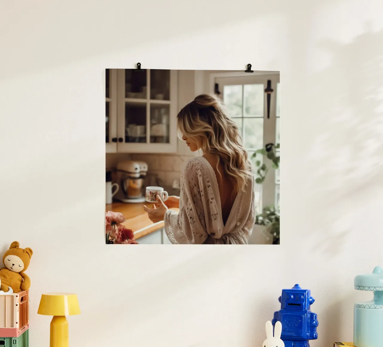 Tazza di calma poster con telaio in legno da StillVibe Home