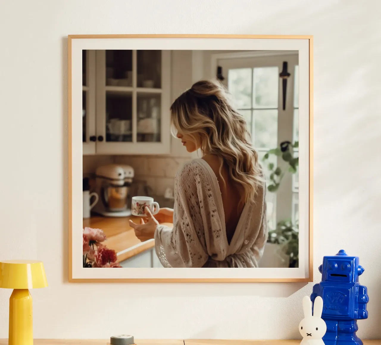 Tazza di calma poster con telaio in legno da StillVibe Home