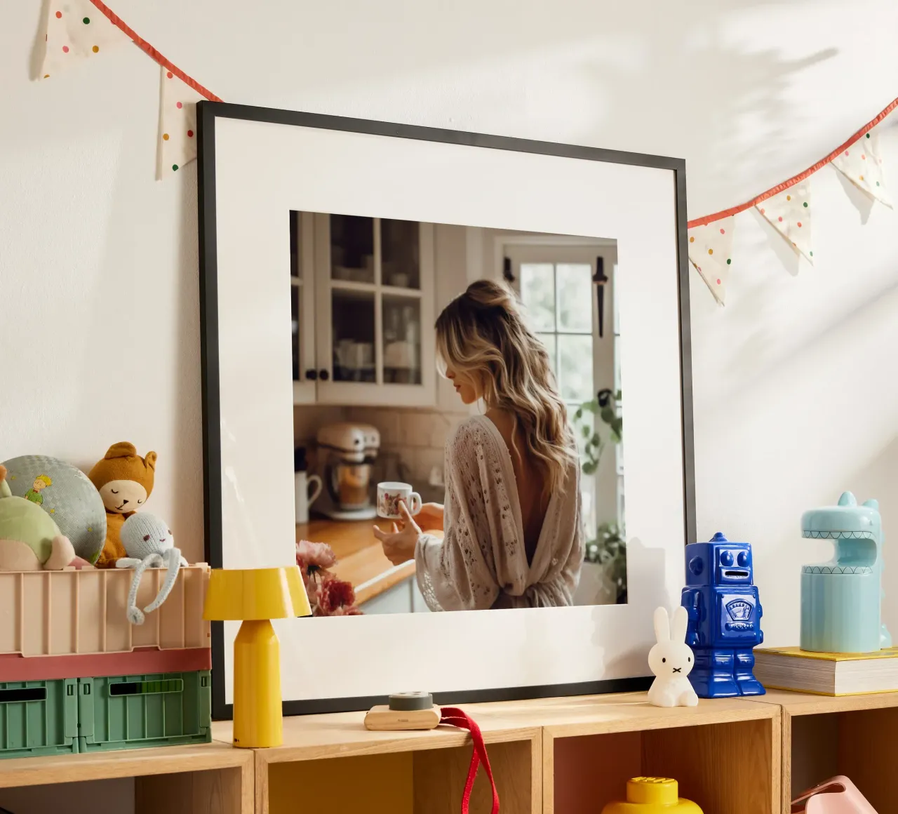 Tazza di calma poster con telaio in legno da StillVibe Home