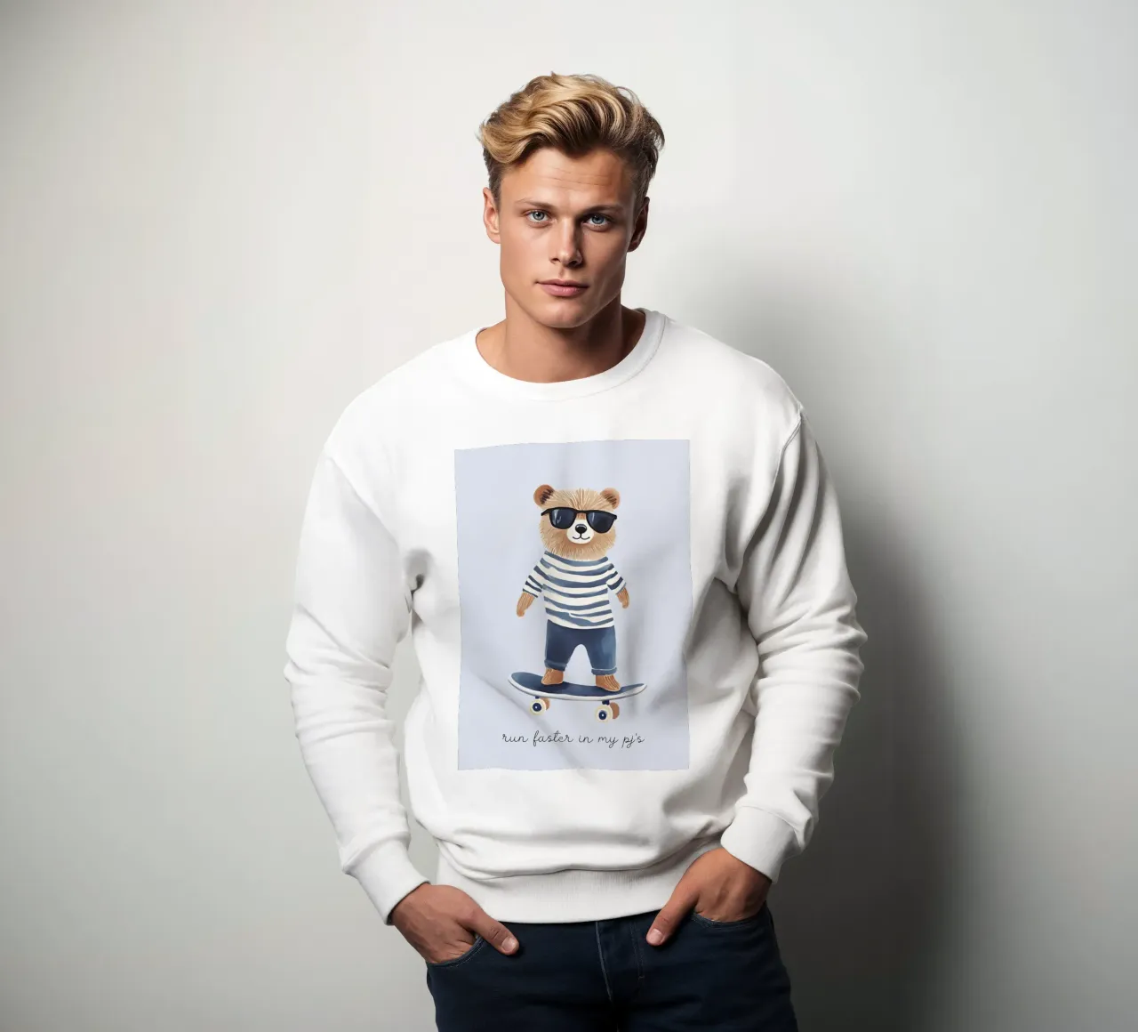 Ours Skateboarding "Run Faster in My PJ's" Print sweat de vintagepod