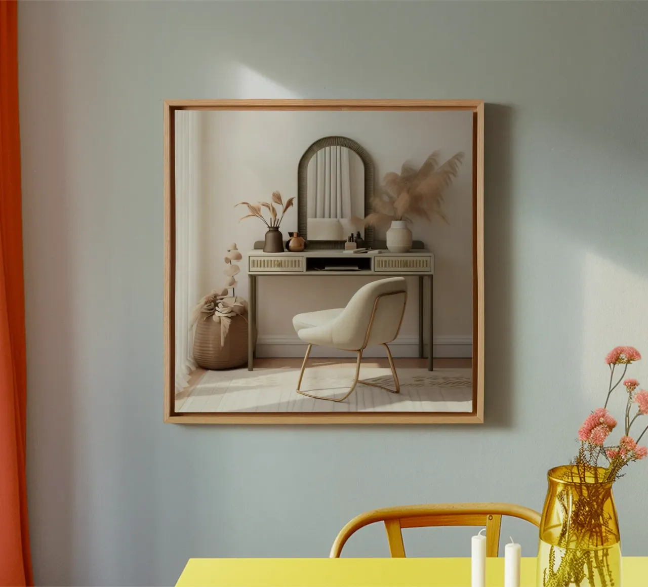 Rituale mattutino soft tela con Cornice a cassetta da StillVibe Home