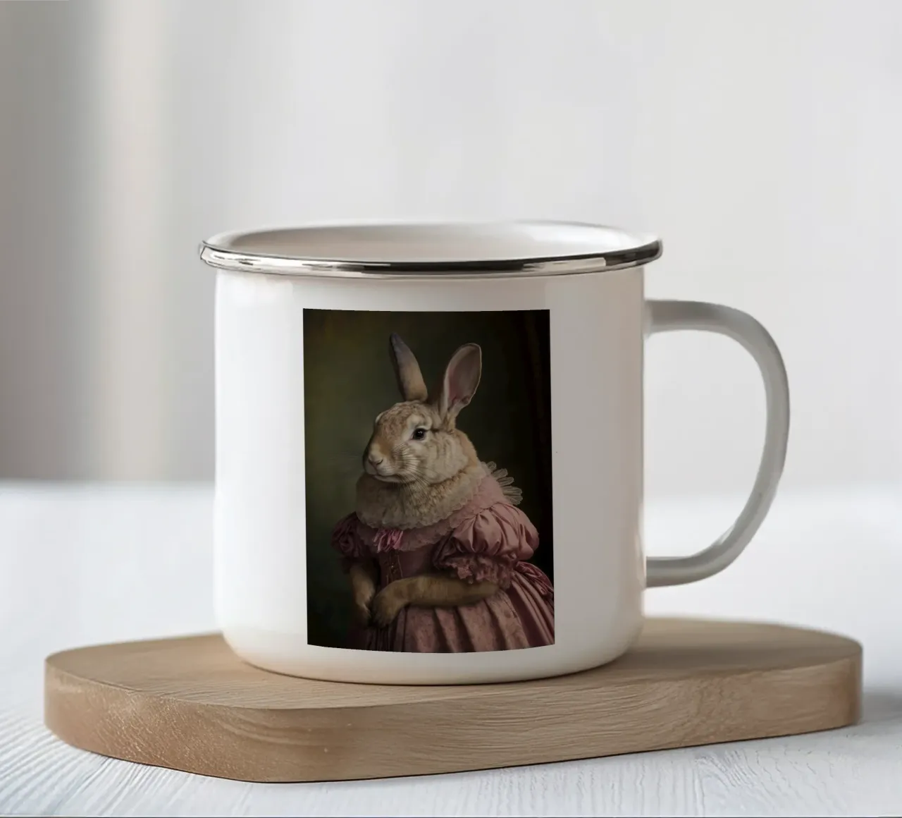 Mrs Bunny tazza in smalto da treechild