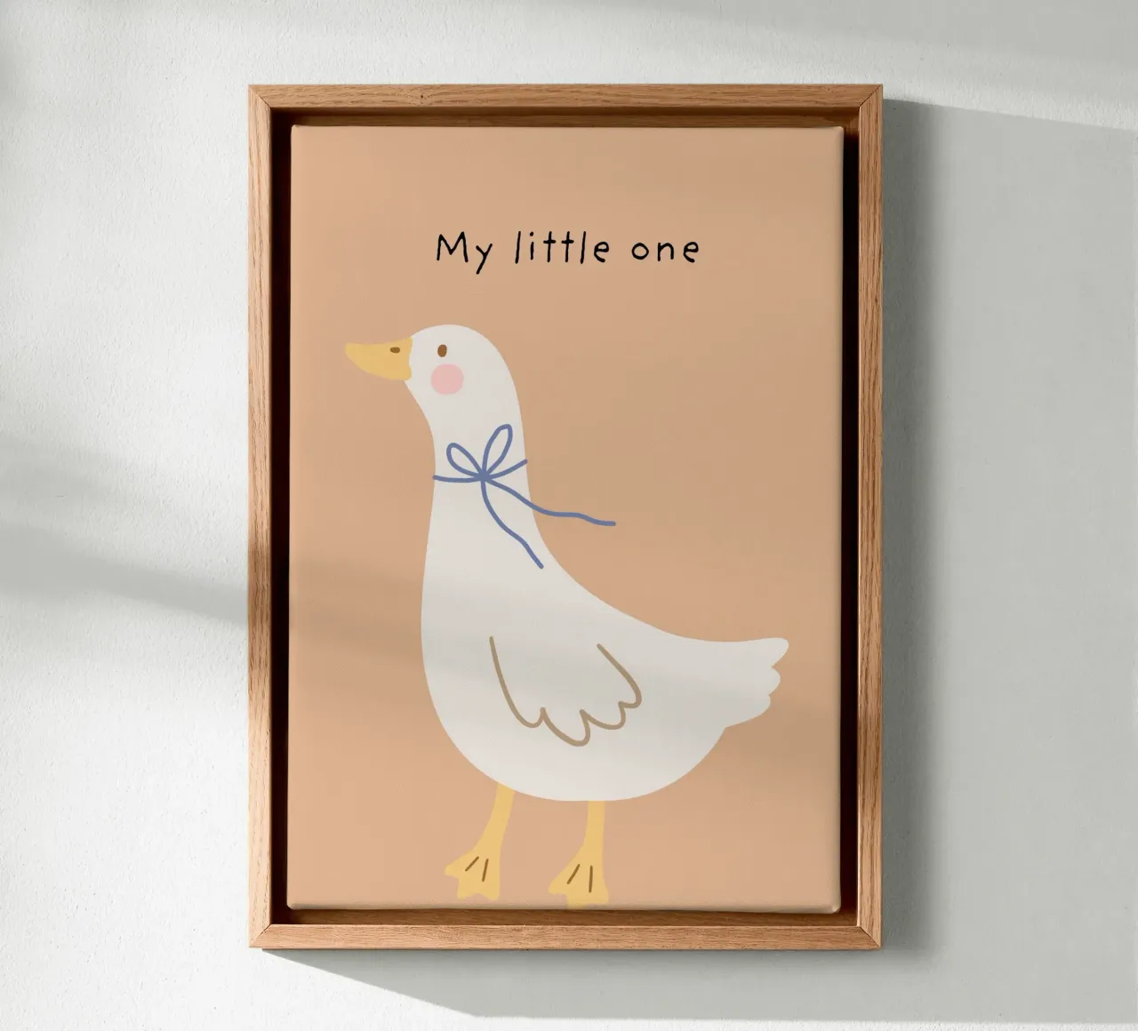 "My Little One" Duck Art Print - Nursery Decor canvas with Floater frame by vintagepod