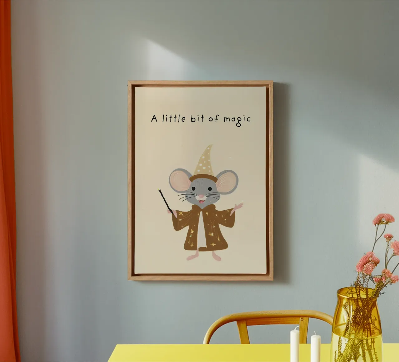 Cute Wizard Mouse Art Print - Magical Nursery Decor canvas with Floater frame by vintagepod