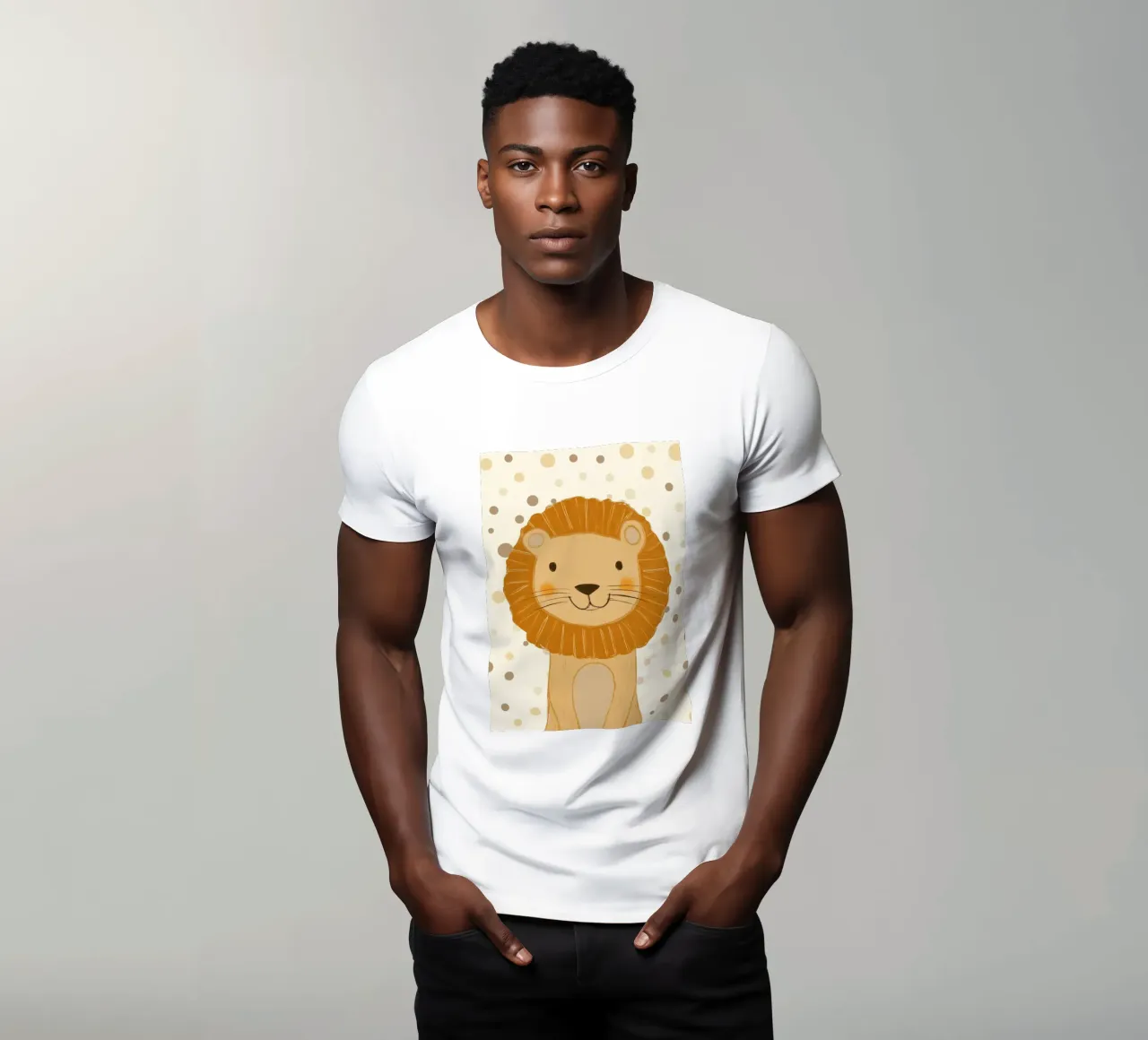 Simpatica testa di leone a pois - Vivaio Safari t-shirt da vintagepod
