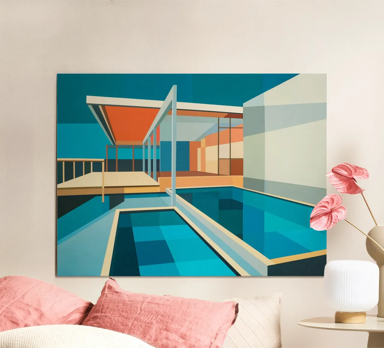 Minimalist House poster con telaio in legno da Leonard Barreiro