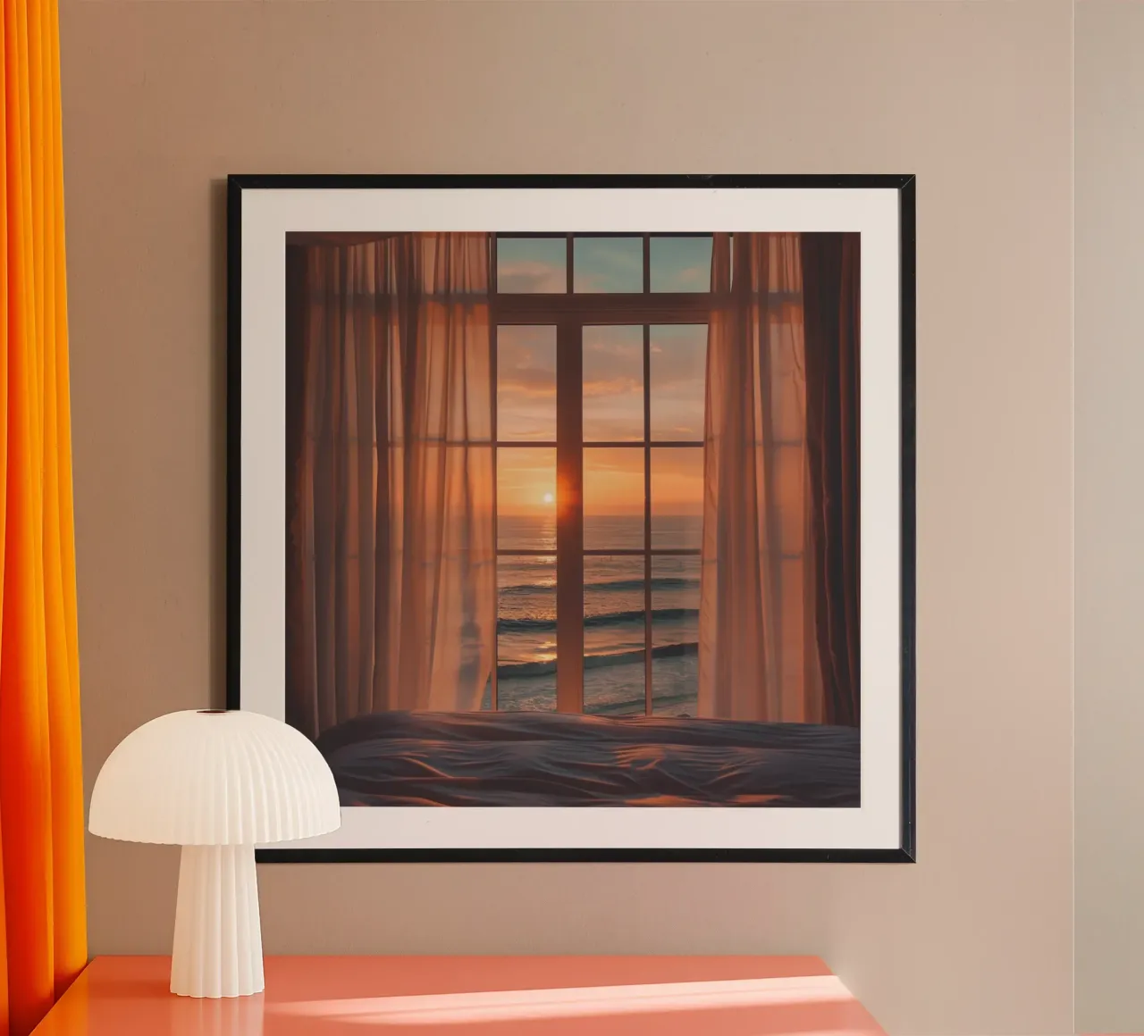 Reverie alla pesca poster con telaio in legno da StillVibe Home