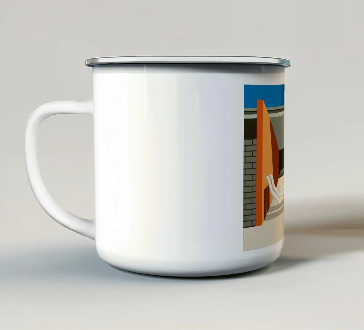 California Pool tazza in smalto da Leonard Barreiro