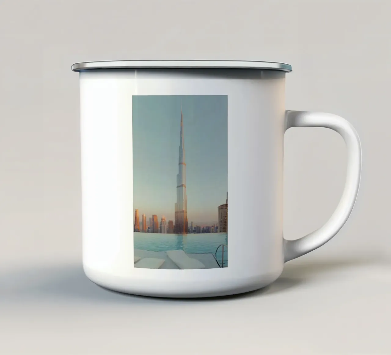 Burj Khalifa And Infinity Pool tazza in smalto da robertmotoiart
