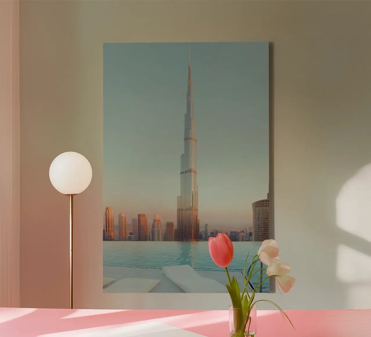 Burj Khalifa And Infinity Pool tela con Cornice a cassetta da robertmotoiart
