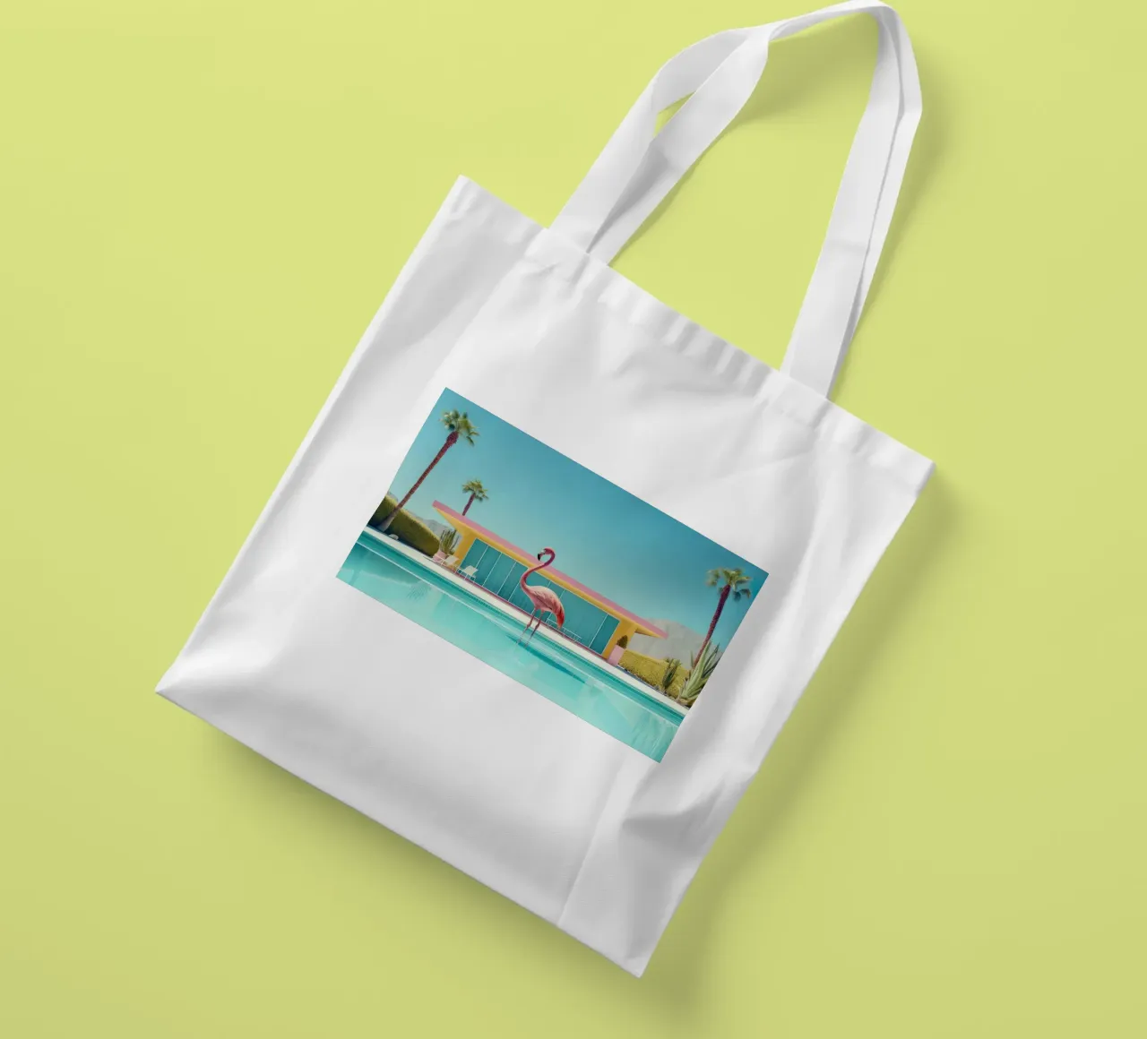 Flamingo By The Pool borsa in juta da robertmotoiart