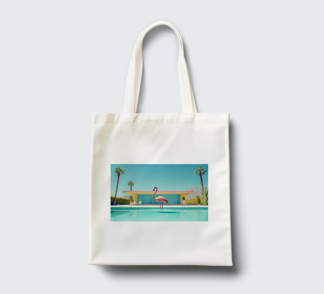 Flamingo By The Pool borsa in juta da robertmotoiart