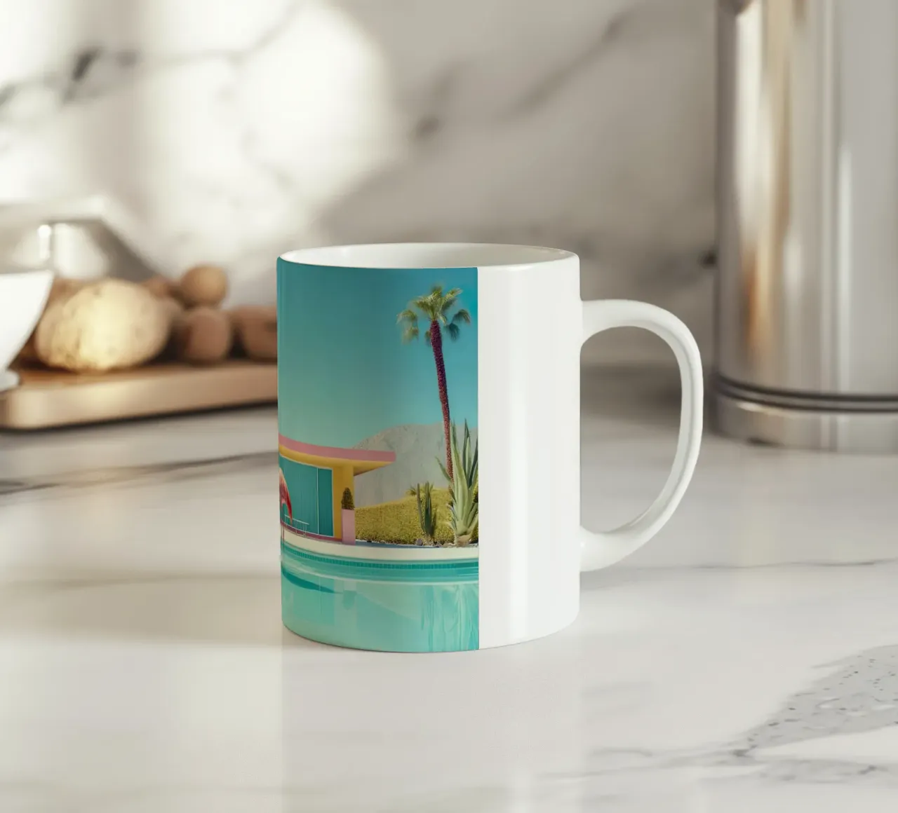 Flamingo By The Pool tazza in ceramica da robertmotoiart