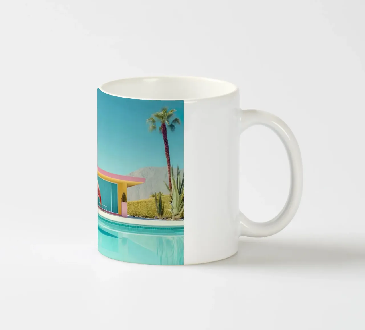 Flamingo By The Pool tazza in ceramica da robertmotoiart