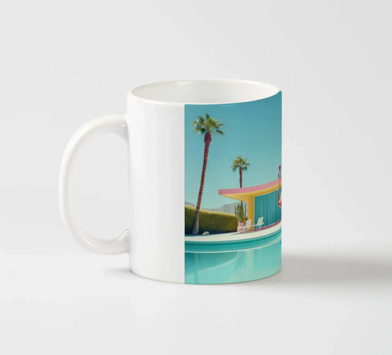 Flamingo By The Pool tazza in ceramica da robertmotoiart