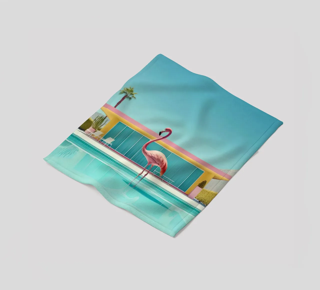 Flamingo By The Pool coperta in pile da robertmotoiart