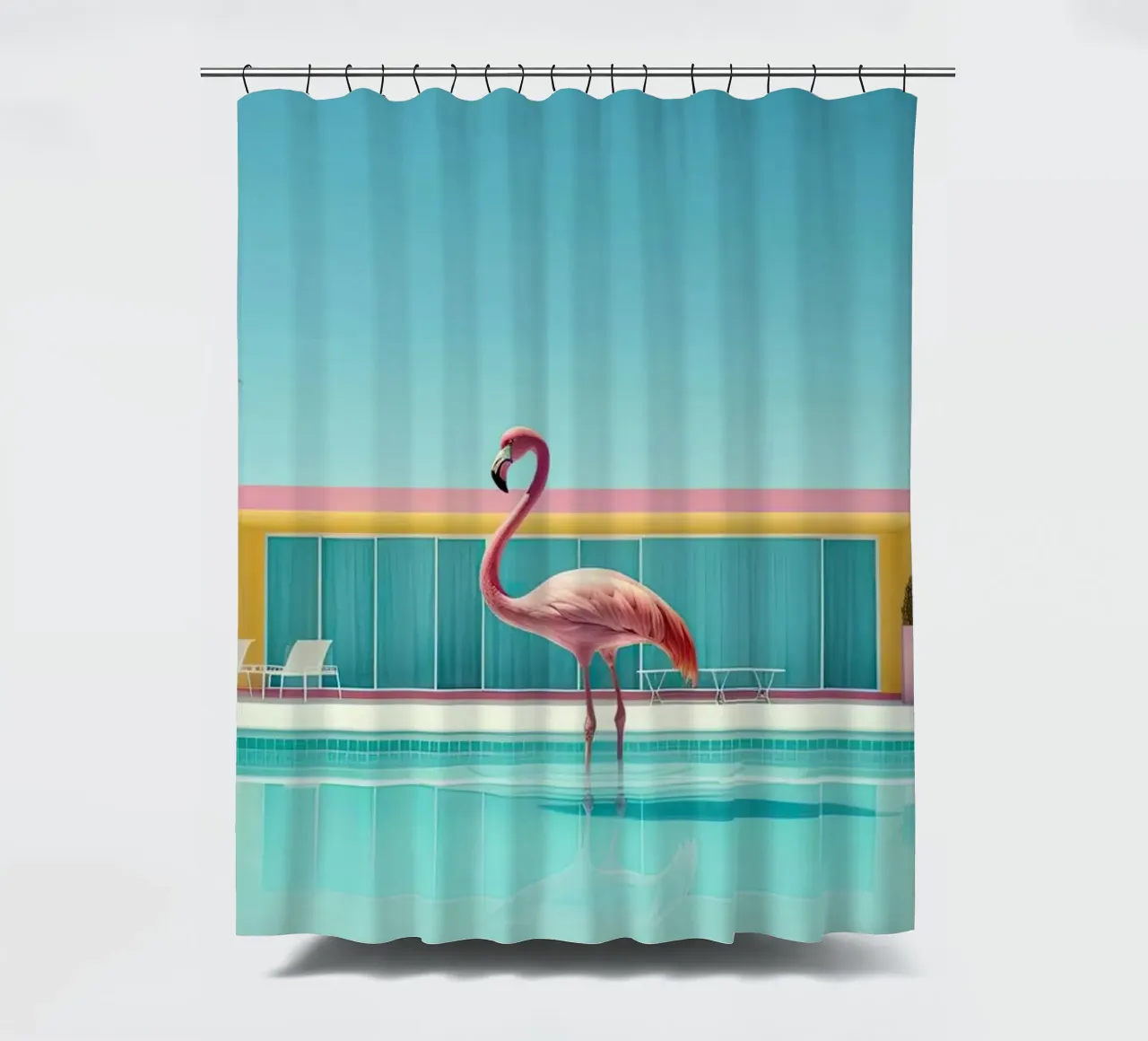 Flamingo By The Pool tenda da doccia da robertmotoiart