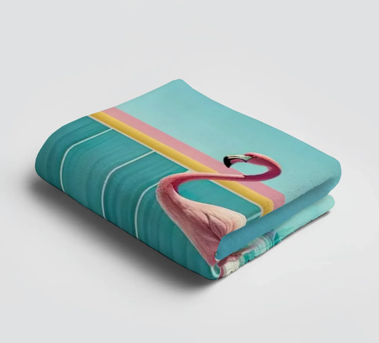 Flamingo By The Pool asciugamano da bagno da robertmotoiart
